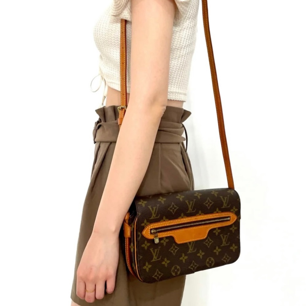 Louis Vuitton Brown and Tan Crossbody Bag